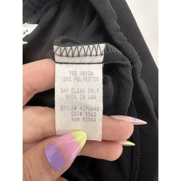 Harlow Womens Pants Size Petite Small Black Stretchy Elastic Waist Pants VTG - Picture 4 of 10